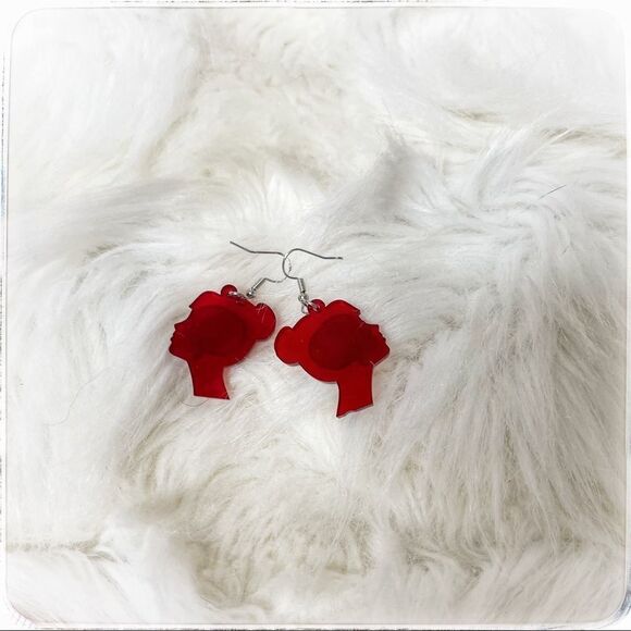 Silhouette with skull acrylic earrings - Picture 2 of 3